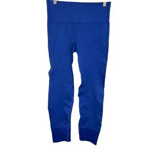 Lululemon Athletica Blue Crop Legging Size 6 Nylon Spandex Womens Activewear EUC